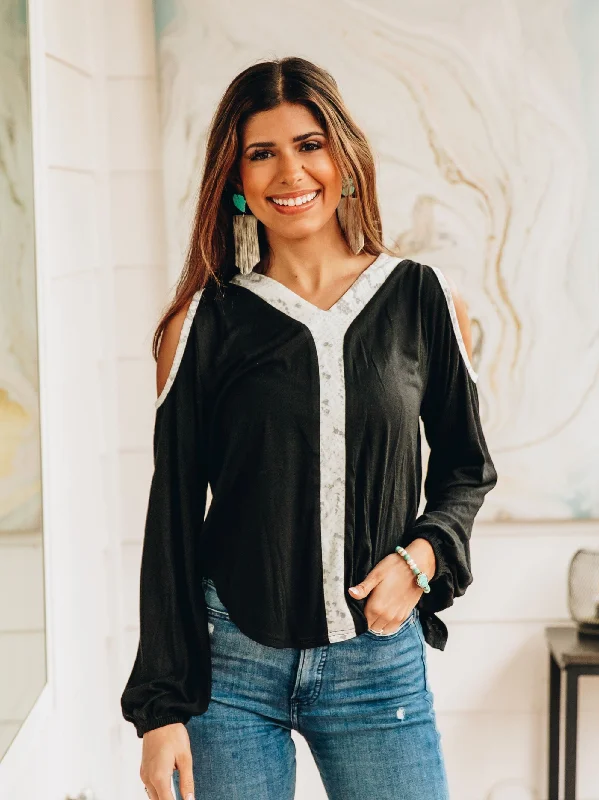 Simply Fierce Cold Shoulder Top French