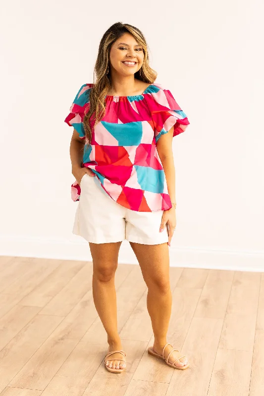 Faelan Puff Sleeve Top, Multicolor Refined Women's Velvet