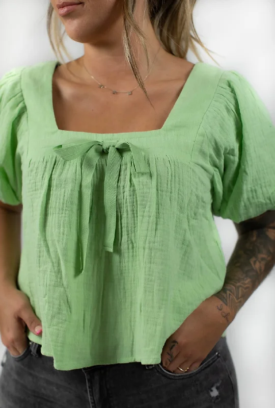 Sweet & Minty Bubble Top Feminine Women's Soft 