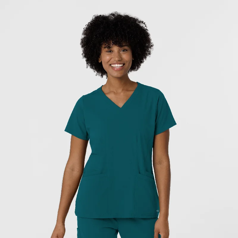 Aero Remix Women's Flex-N-Reach V-Neck Scrub Top - Caribbean Sophisticated Women's Tailored