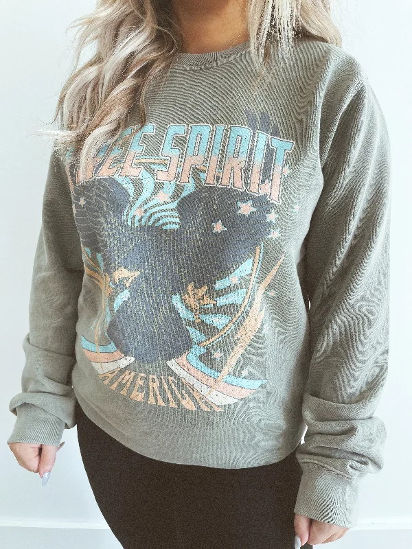 Snowy Days Graphic Crew Casual Women's Loose - fitting
