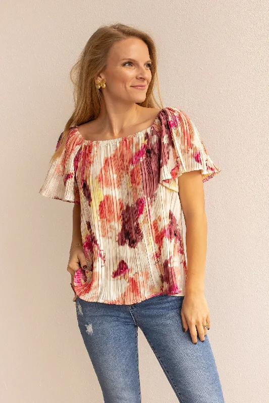 Serenity Sunset Off-the-Shoulder Blouse Trendy Women's 