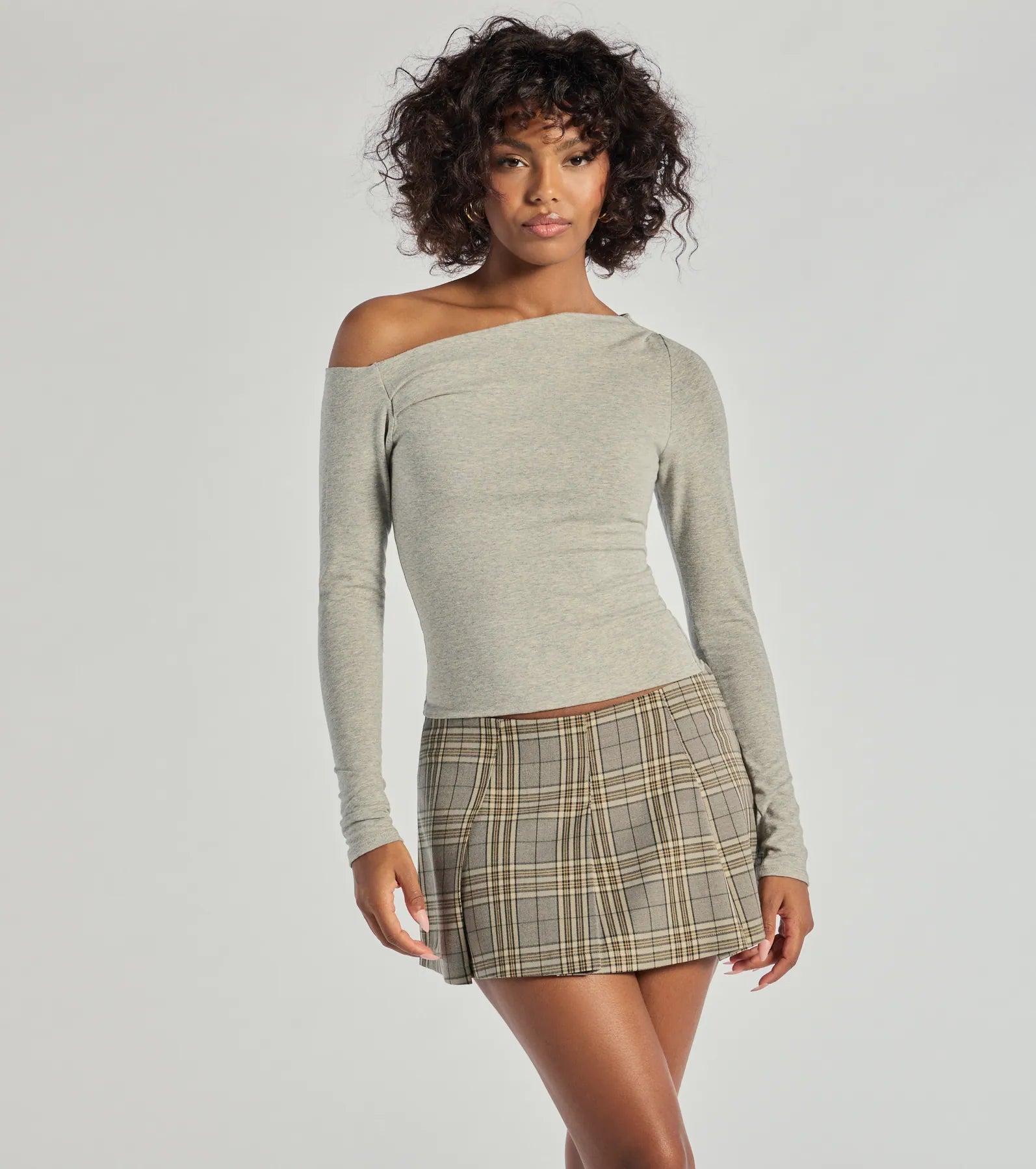 Chic Detail Off-Shoulder Long Sleeve Top Elegant Women's Formal 