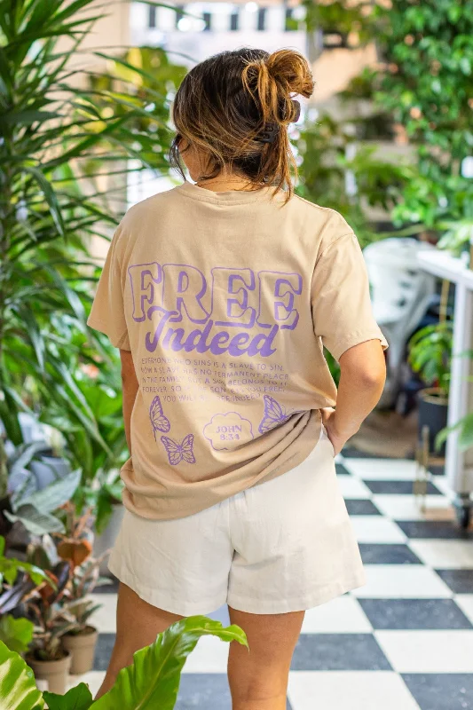 Free Indeed Beige Tee Shirt Compression