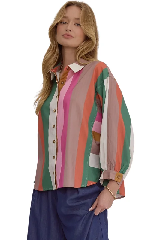 Multi-Colored Long Sleeved Top Compression