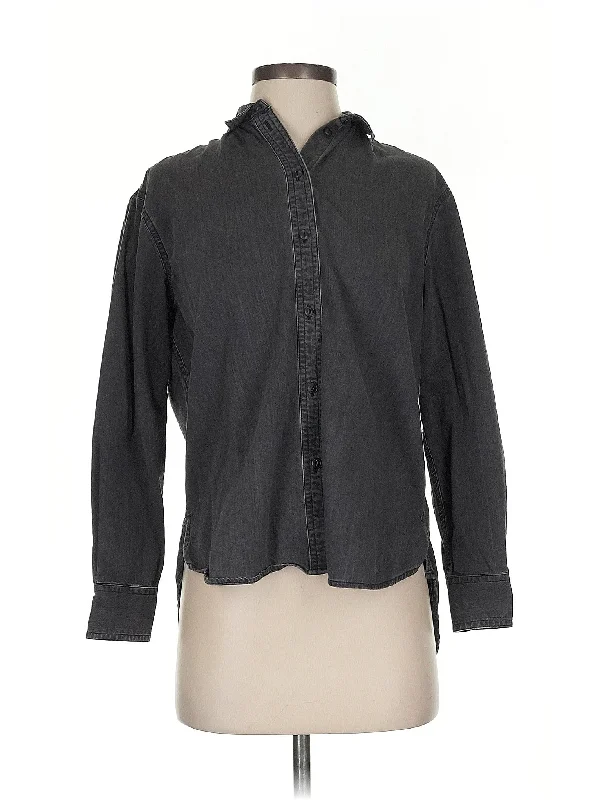 Long Sleeve Button-Down Shirt Tough Women's Military - inspired