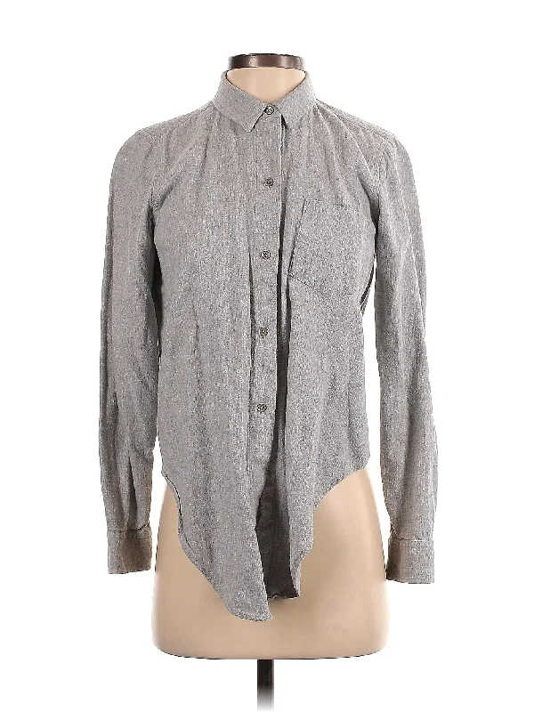 Long Sleeve Button-Down Shirt Relaxed Women's 