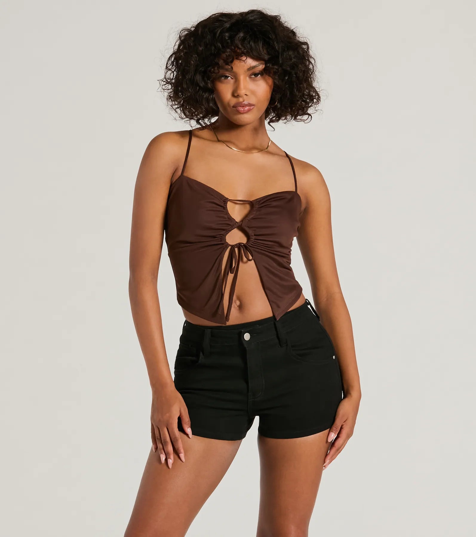 Sweet Fling Lace-Up Mesh Crop Top Edgy Women's Punk