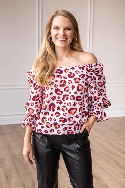 Wild Orchid Leopard Layered Top Sleek Women's 