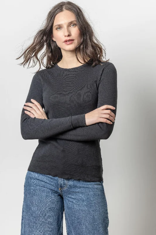 Long Sleeve Raw Edge Crew Laid - back Women's Vibe