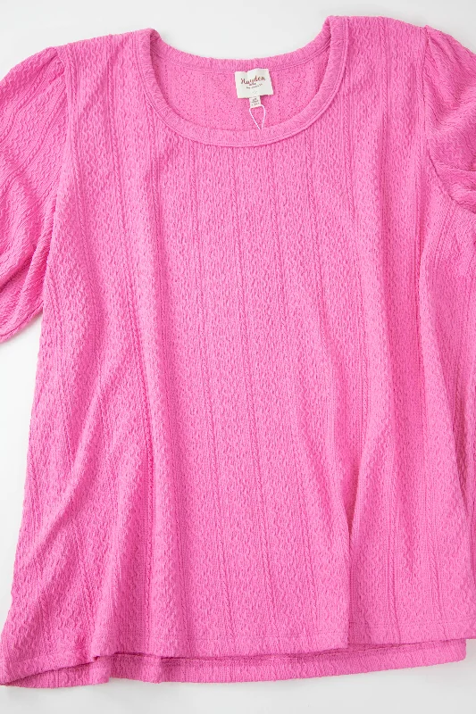 Ciara Cable Knit Top, Pink | Plus Size Contemporary 