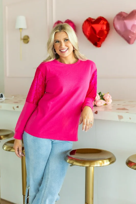 Hot Pink Sweater Contemporary 