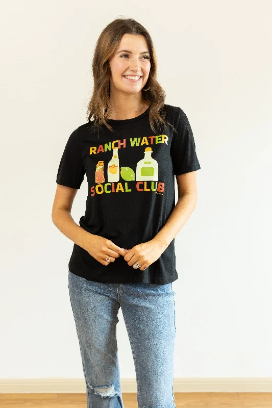 Ranch Water on Black Crewneck Tee Disco
