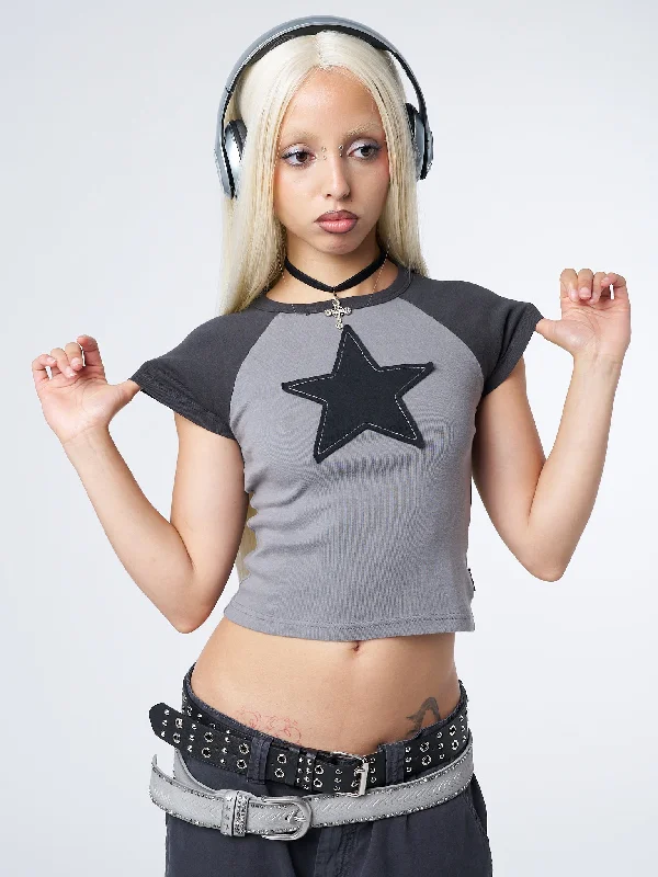 Starlight Grey Raglan Baby Tee Tough Women's Military - inspired