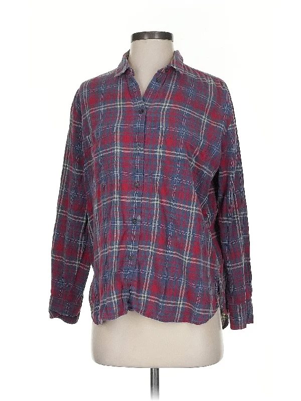 3/4 Sleeve Button-Down Shirt Trendy Women's 