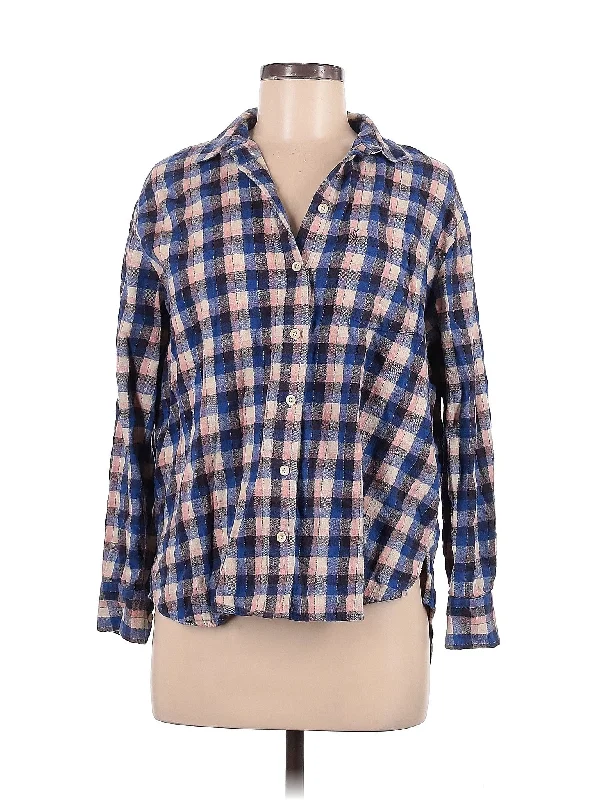 Long Sleeve Button-Down Shirt Relaxed Women's Beachy