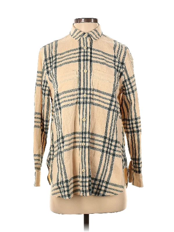 Long Sleeve Button-Down Shirt Cozy Women's Winter