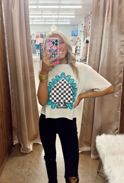 Checkered Spade Graphic Tee Adventure