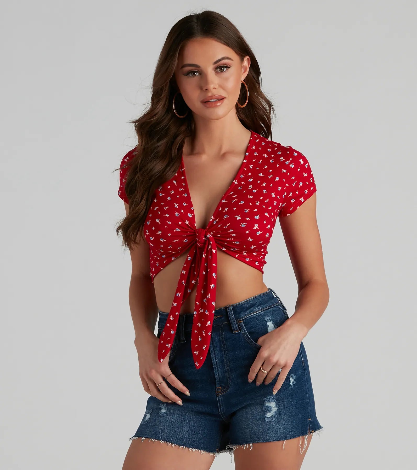 Best Buds Tie-Front Top Hip Women's Urban