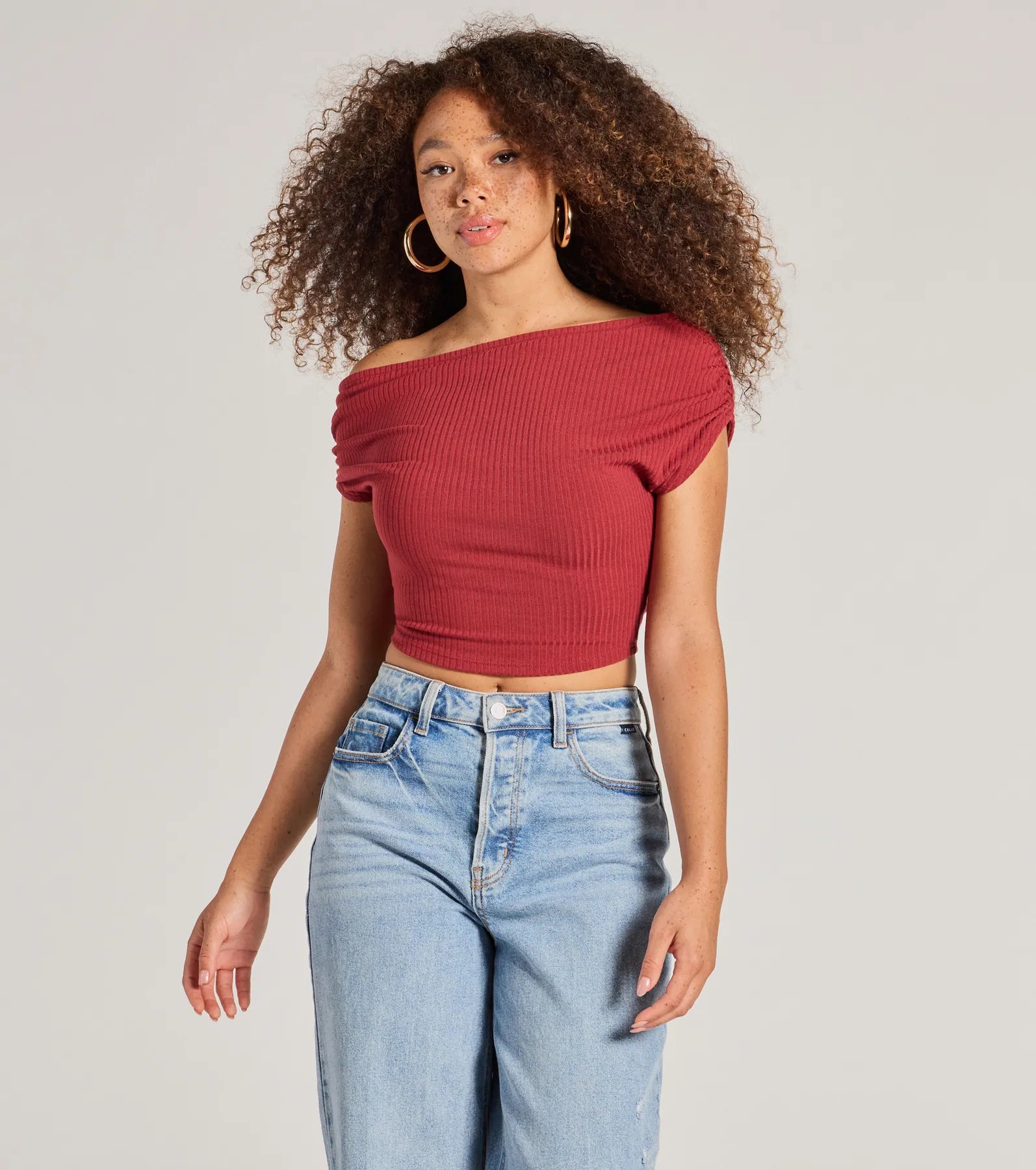 Elevated Fave One-Shoulder Short Sleeve Top Business