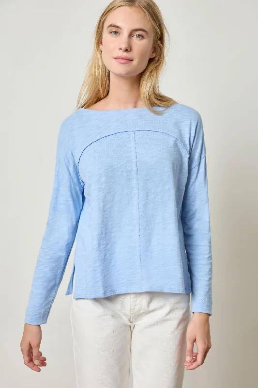 Drop Shoulder Seamed Boatneck Athletic Women's High - 