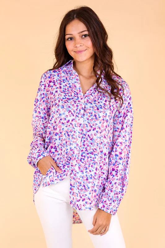 Purrhaps She's Purrfect Leopard Button Up Bold Women's Animal Print