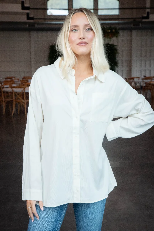 Ciao Textured Shirt, Ivory | Sadie & Sage Sophisticated Women's 