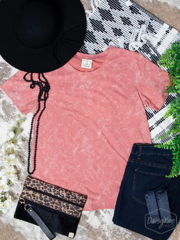 Strawberry Daiquiri Acid Wash Tee Elegant Women's Formal 