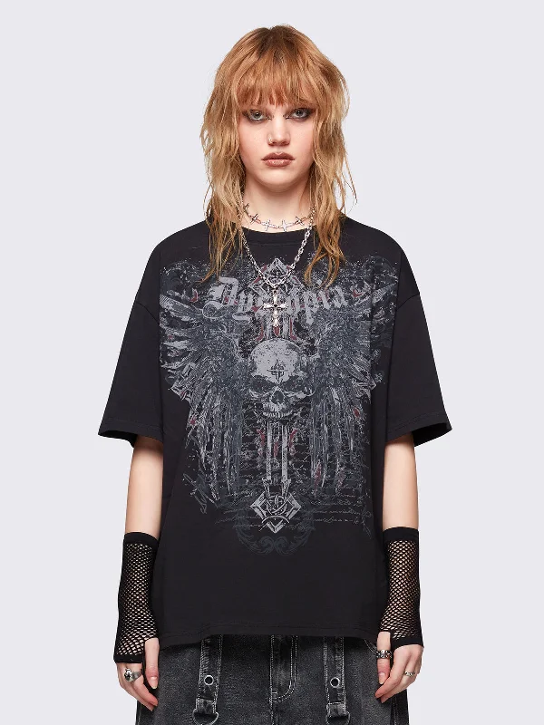 Dystopia Wings T-Shirt Cozy Women's Winter