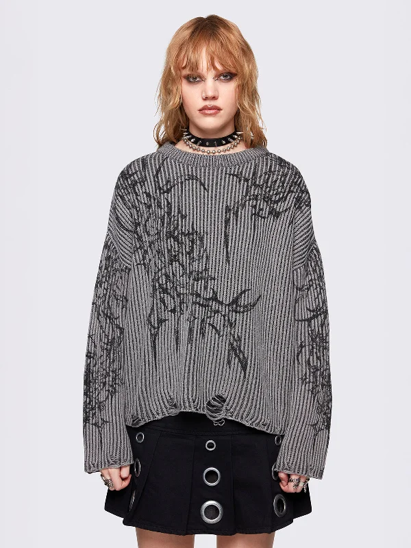Thorns Grey Sweater Sophisticated Women's 