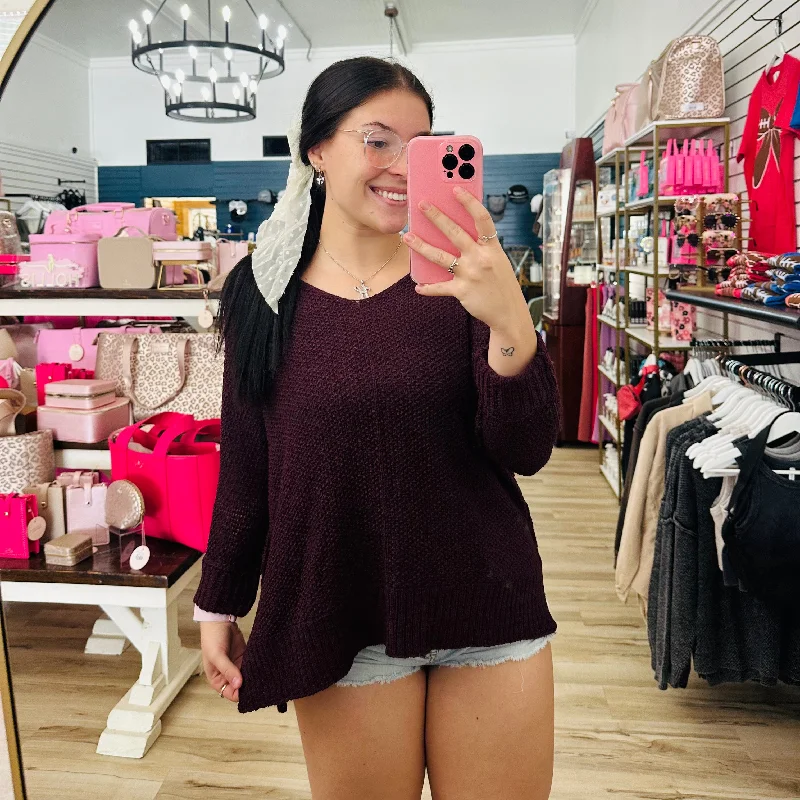 Plum Sweater Australian Beach