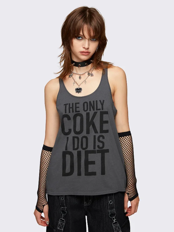 Diet Coke Graphic Tank Top Dapper Women's Bow - adorned