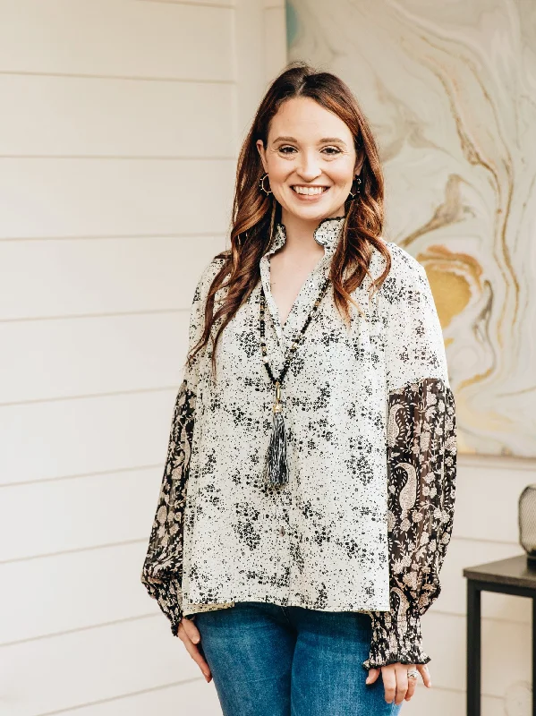 Floating Through Flowers Top Minimalist Women's Casual