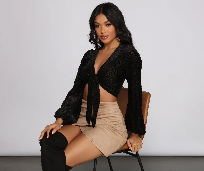 Feelin' Fierce Tie Front Top Trendy Women's 