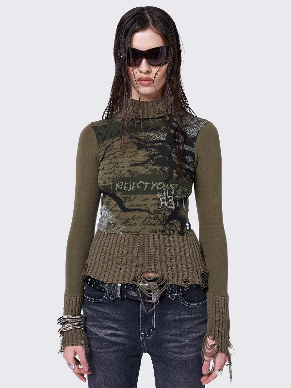 They Say High Neck Top Feminine Women's Style 