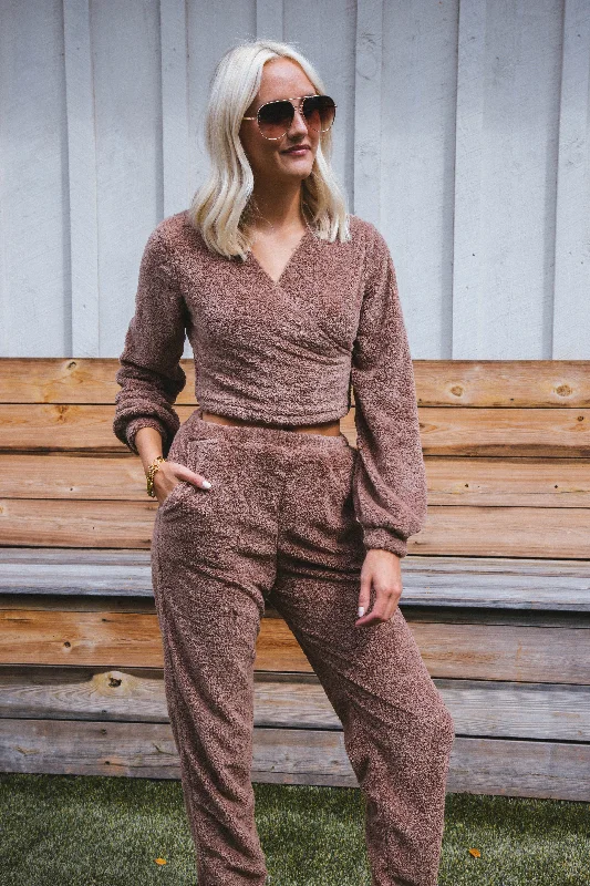 Mind You Surplice Top, Mocha | Sadie & Sage Modern Women's 