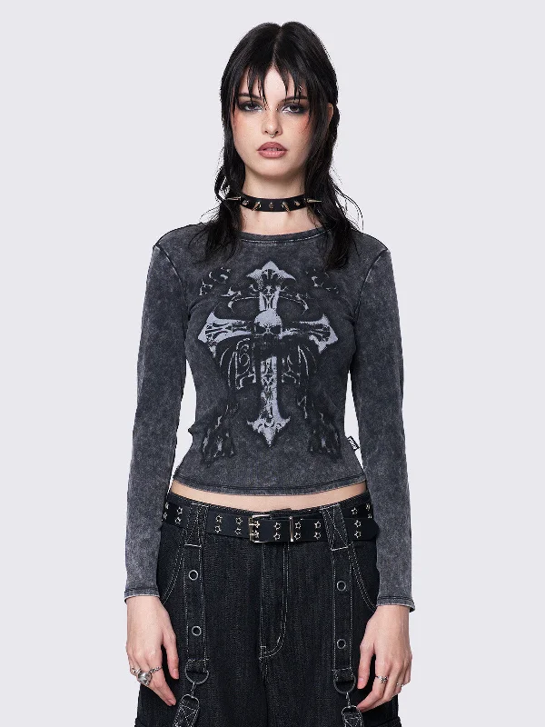 Skullbound Washed Top Artistic Women's Avant - 
