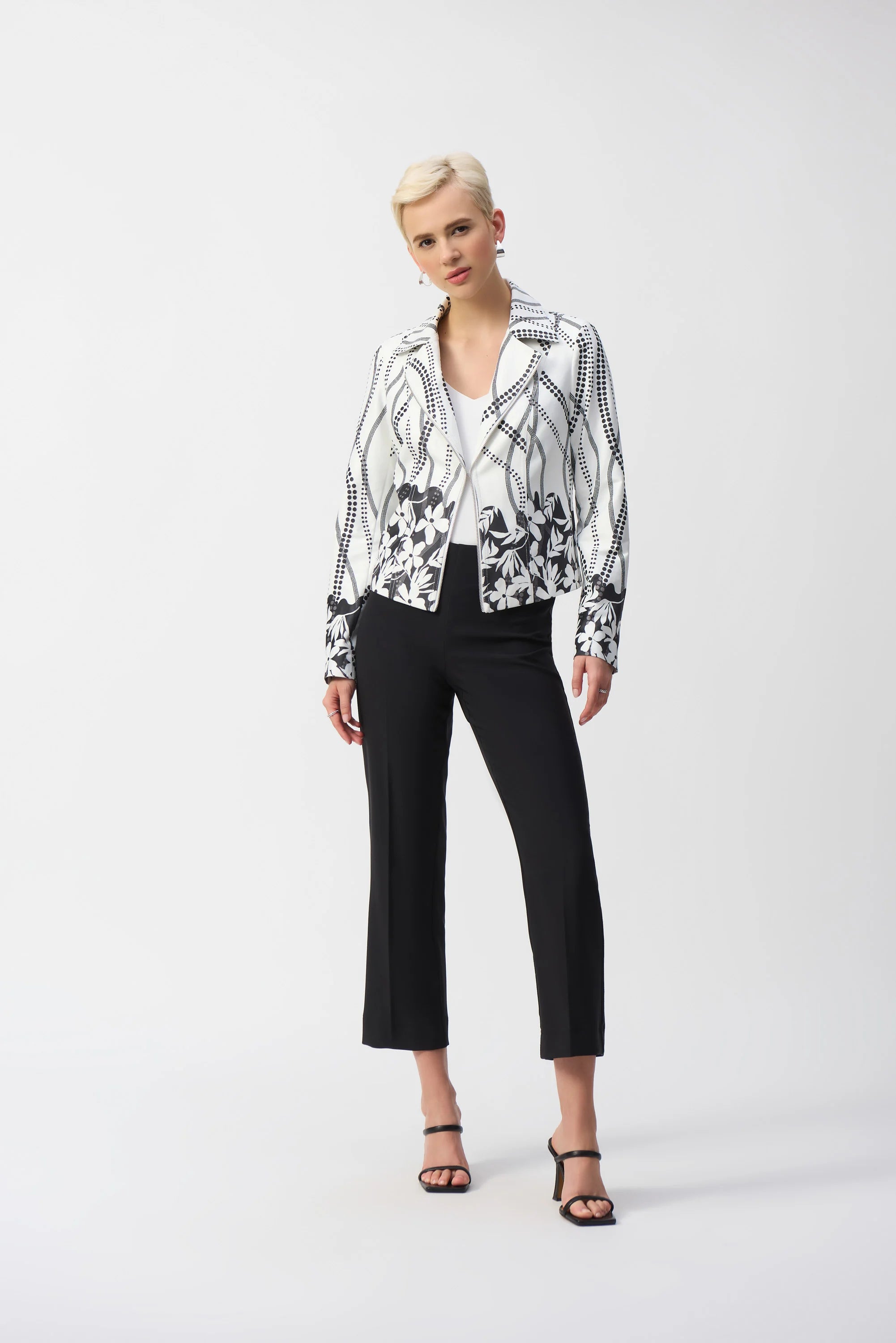 J.R 251910 Faux Suede Floral Print Jacket Cool Women's Skate