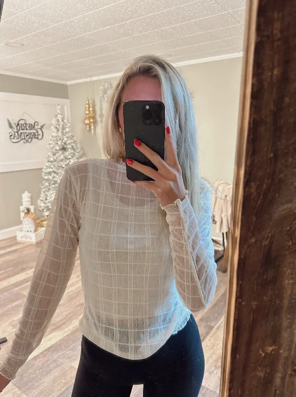 City Lights Mesh Top Vintage Women's 1970S 