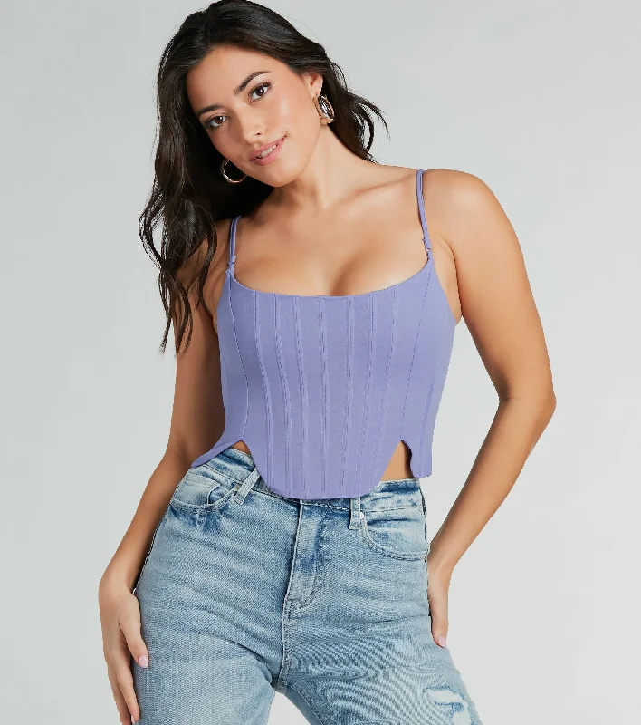 Feelin' Trendy Cutout Woven Corset Top Adventure