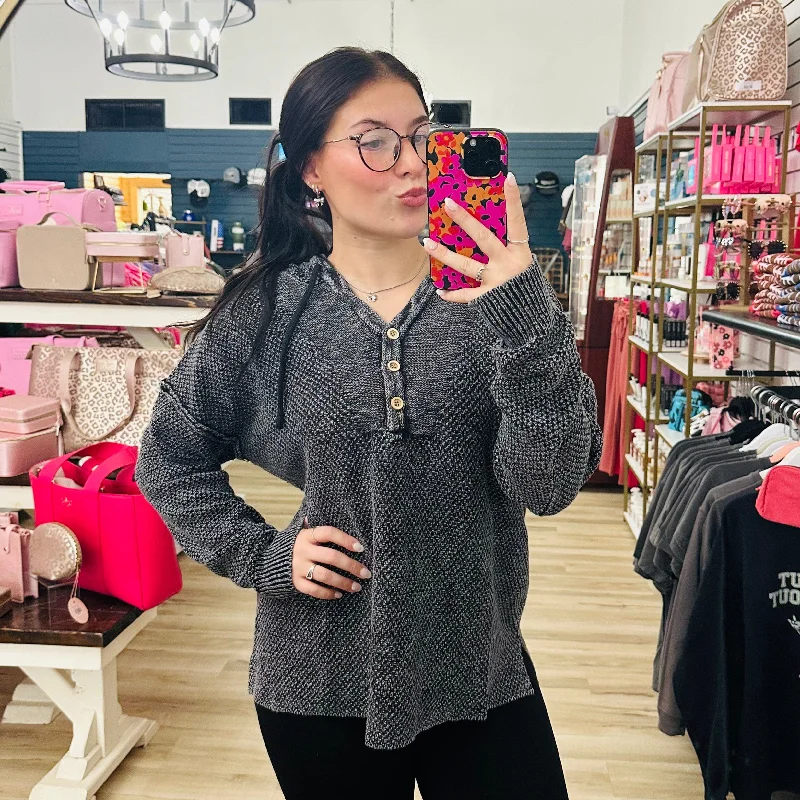 Graphite Grey Pullover Hip Women's Retro