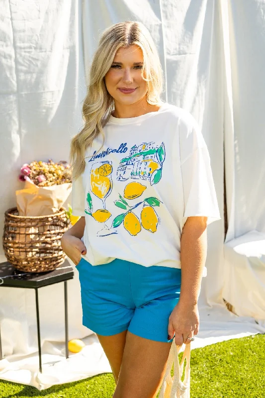 Limoncello On White Relaxed Fit Tee Cool Women's Distressed
