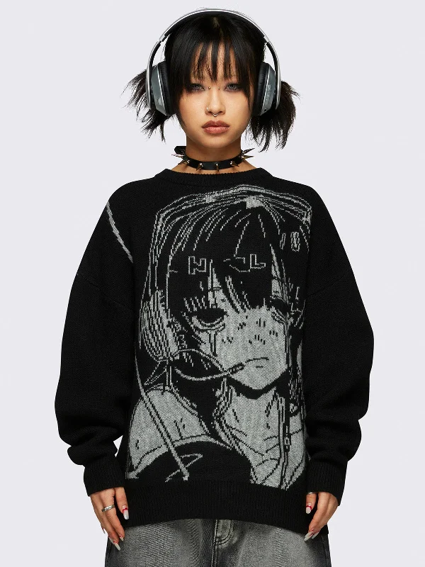In My Own World Sweater Cool Women's Distressed