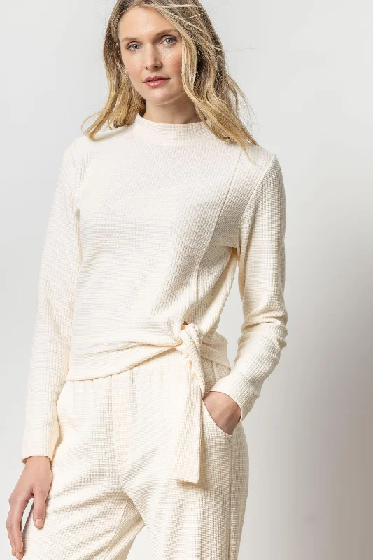 Tie Waist Mock Neck Sharp Women's Italian