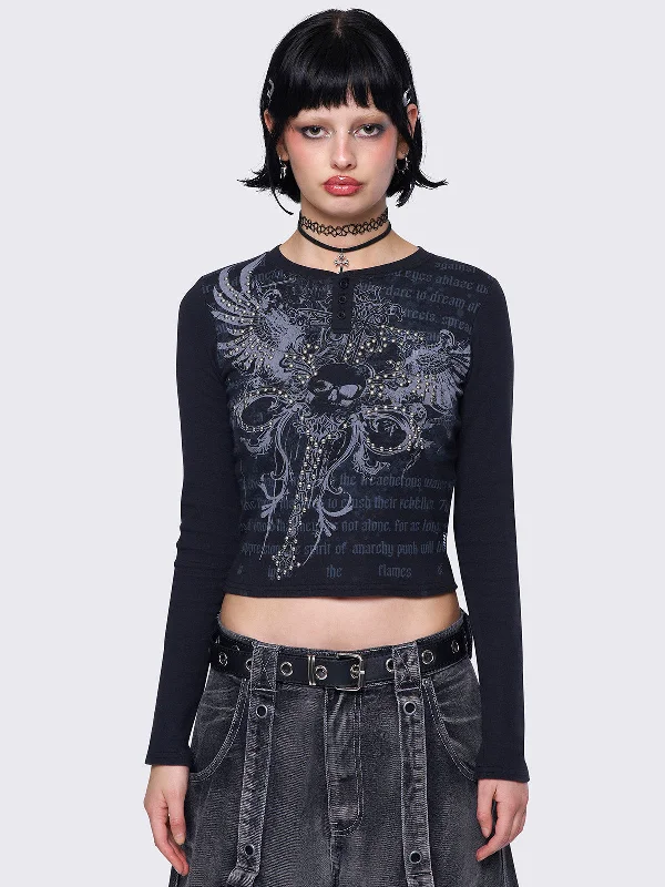 Winged Darkness Top Relaxed Women's 