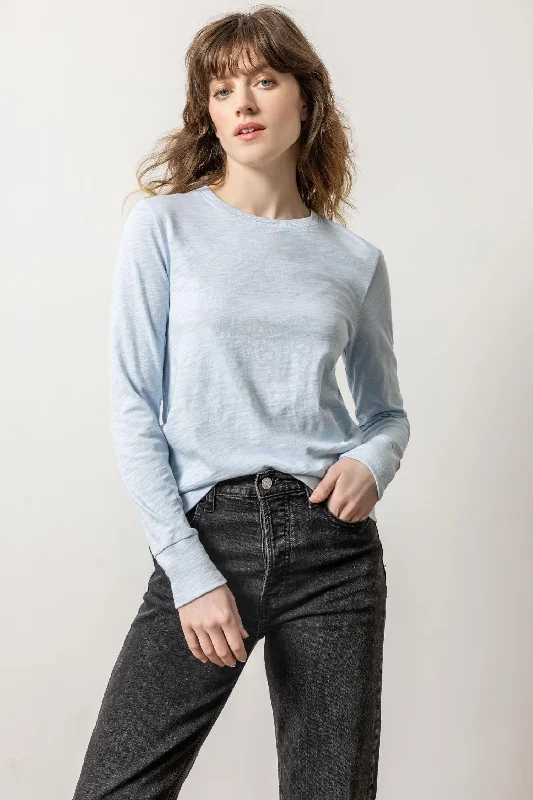 Long Sleeve Ribbed Cuff Crewneck Rugged Women's Outdoor 