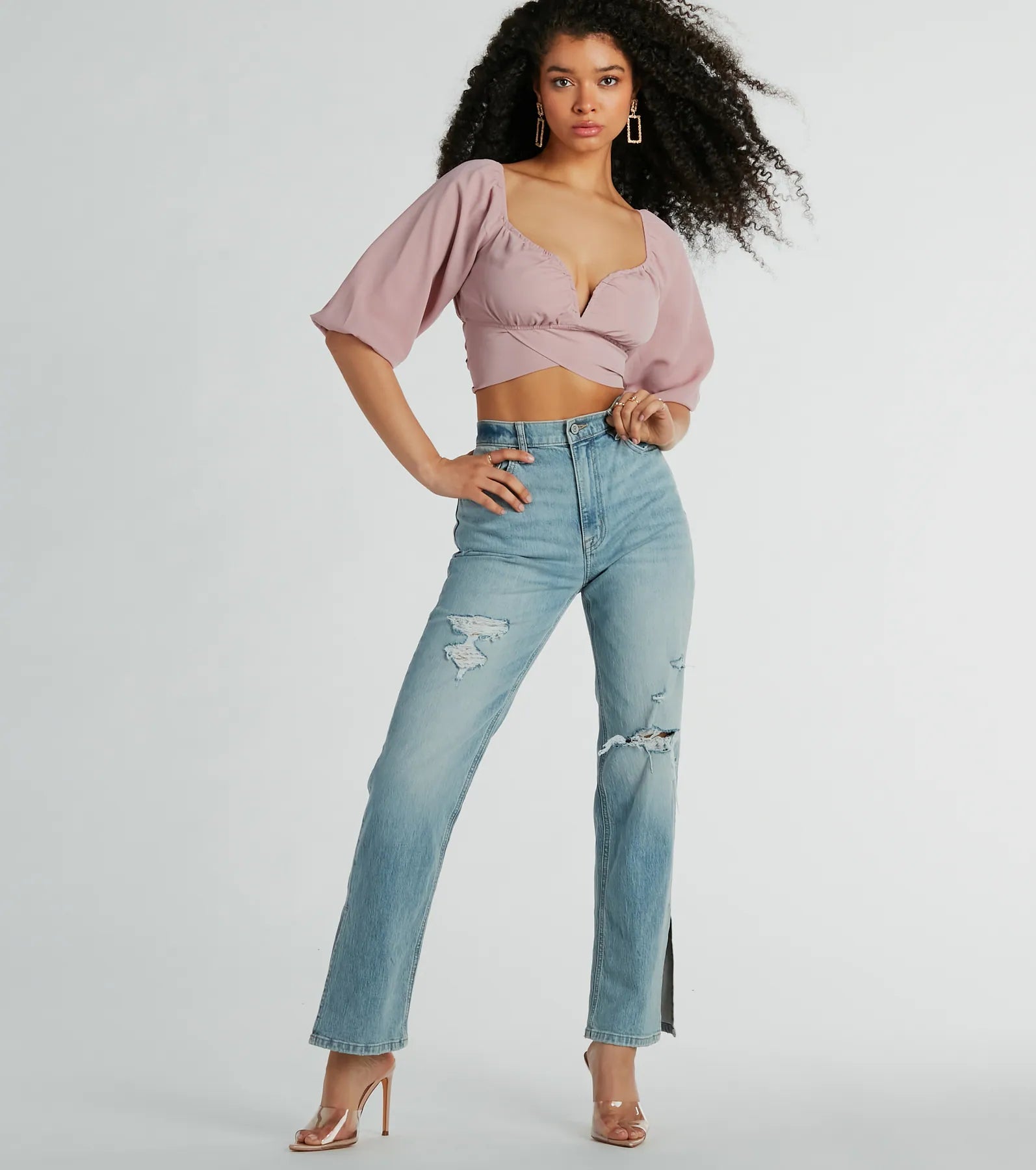Love So Sweet Off-The-Shoulder Tie Back Crop Top Business