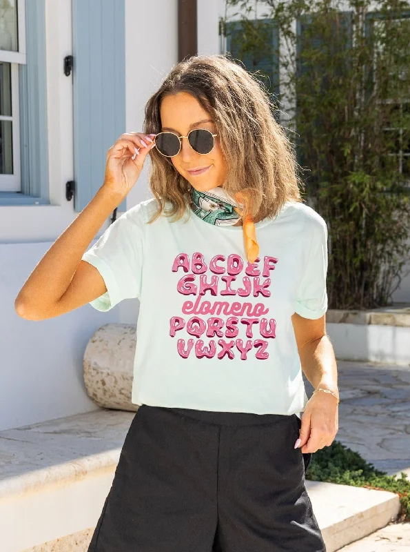 ABCD Elomeno On Mint Chocolate Chip-Mint Cuff Tee Laid - back Women's Vibe