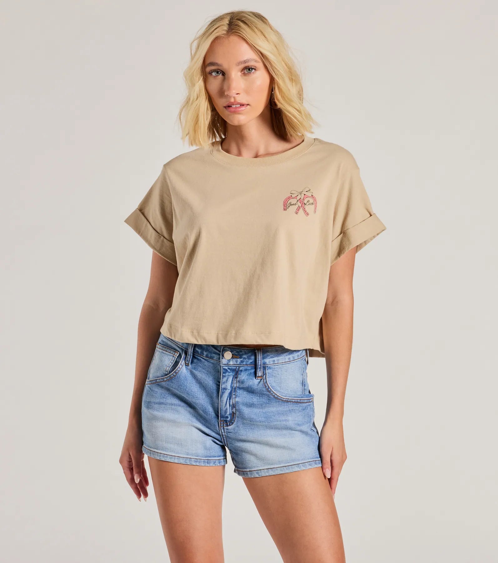 Good Luck Crop Graphic Tee Country