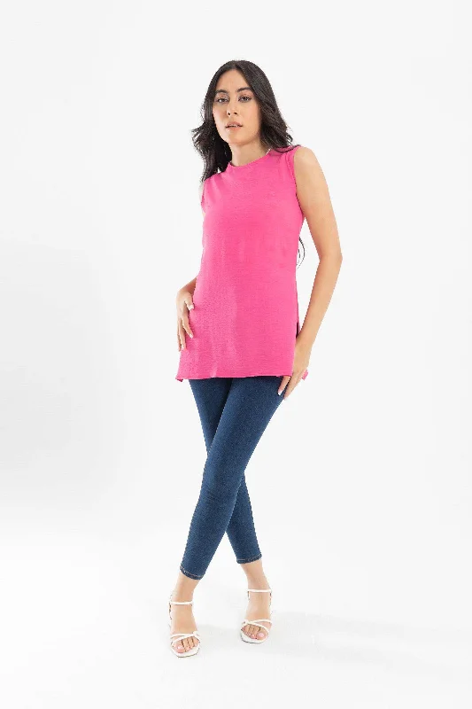 Sleeveless Plain Blouse Cool Women's Skate